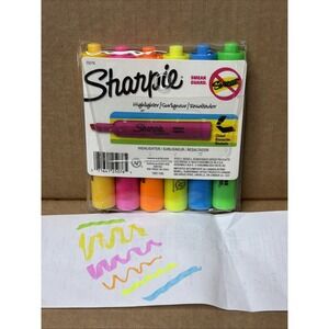 Sharpie Highlighter 25076 With Smear Guard, 6-Color Assortment
